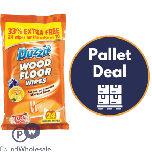 Duzzit Wood Floor Wipes Lemon Fresh 24 Pack Pallet Deal