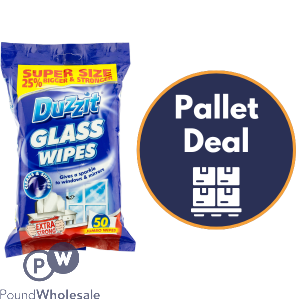 Duzzit Glass Wipes 50 Pack Pallet Deal