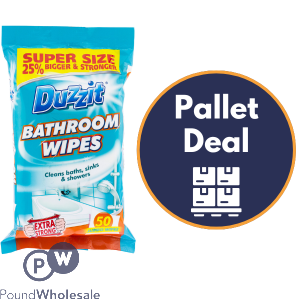 Duzzit Bathroom Cleaning Wipes 50 Pack Pallet Deal