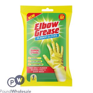 Elbow Grease Super Strong Rubber Gloves Medium CDU