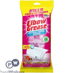 Elbow Grease Pink Blush Antibacterial Wipes 80 Pack