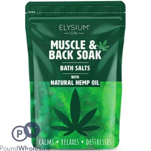 Elysium Spa Natural Hemp Oil Muscle & Back Bath Salts Soak 450G