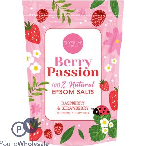 Elysium Spa 100% Natural Berry Passion Epsom Bath Salts 450g 