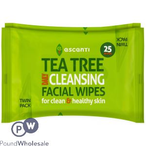 Escenti Tea Tree Cleansing Facial Wipes