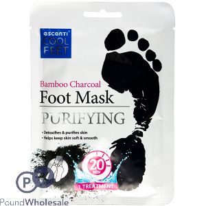 Escenti Purifying Foot Mask Bamboo Charcoal CDU