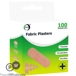 DID Fabric Plasters Assorted Sizes 100 Pack