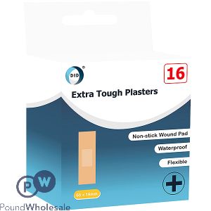DID Extra Tough Plasters 65 X 19mm 16pc