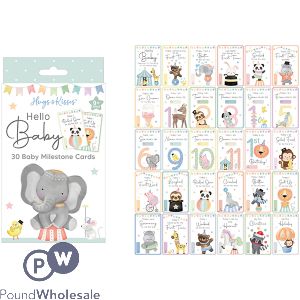 Hugs &amp; Kisses Baby Memorable Moments Cards 30 Pack