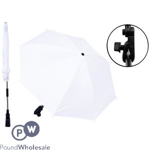 Plain Pram Parasol 16" White