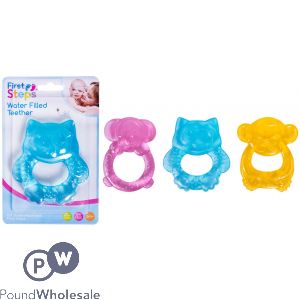 First Steps Water Filled Animal Baby Teether 3 Assorted