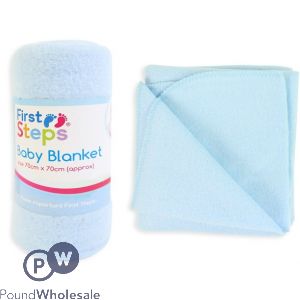 First Steps Baby Blanket 70cm X 70cm Blue