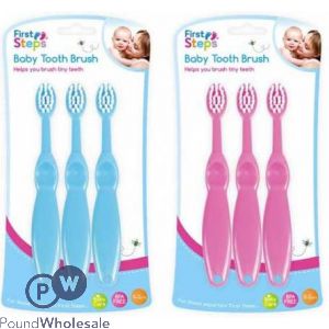 First Steps Baby Tooth Brush Set 3 Pack