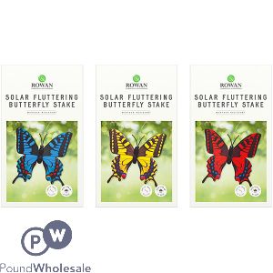 Rowan Solar-Powered Fluttering Butterfly Stake Assorted Colours