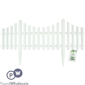 Rowan White Plastic Picket Fencing 60.5cm X 32.5cm