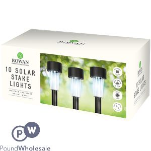 Rowan Solar Black Stake Bright White 10 Pack