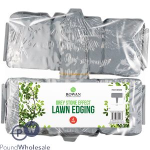 Rowan Grey Stone-Effect Lawn Edging 4 Pack