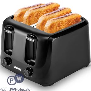 Geepas Black 4-slice 6 Level Bread Toaster 1400w