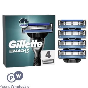 Gillette Mach3 Razor Blade Refills 4 Pack