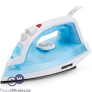 Geepas Blue Non-Stick Adjustable Temperature Steam Iron 1800W