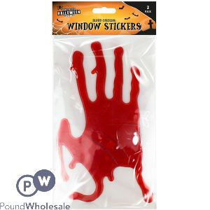 Halloween Bloody Hands Gel Window Stickers 2 Pack