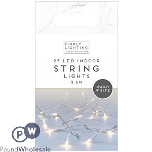 Simply Lighting 25 LED Warm White Indoor String Lights 2.6m