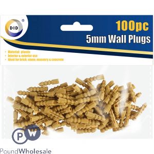 DID Wall Plugs 5mm 100 Pack