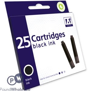 A* Stationery Black Ink Cartridges 25 Pack