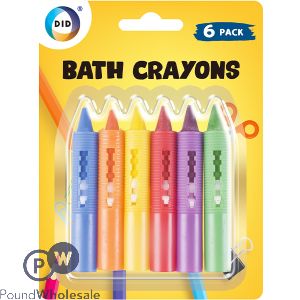 DID Scribble & Scrub Bath Crayons Assorted Colours 6 Pack
