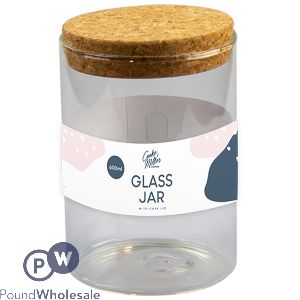 Cooke & Miller Glass Jar With Cork Lid 600ml