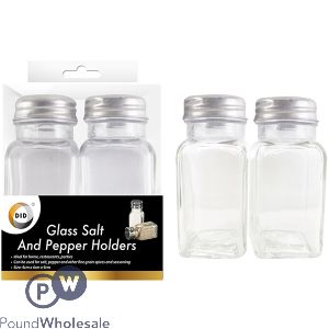 DID Glass Salt &amp; Pepper Holders 4cm X 4cm X 9cm
