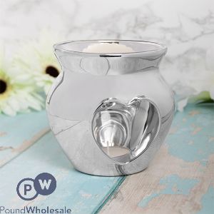 Leonardo Desire Aroma Shiny Silver Heart Wax Oil Burner