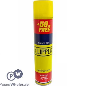 Clipper Universal Valve Butane Gas Refill 300ml