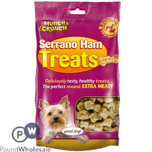 Munch &amp; Crunch Serrano Ham &amp; Turkey Dog Treats 175G CDU