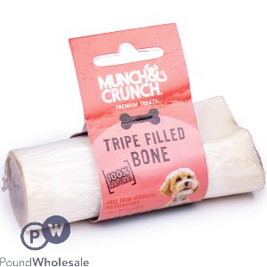 Munch & Crunch Tripe Filled Bone Dog Treat 4"