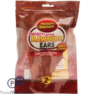 Munch & Crunch Rawhide Ears Smokey Flavour 2 Pack