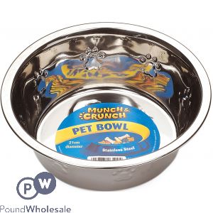 Munch &amp; Crunch Metal Pet Bowl 1.2l