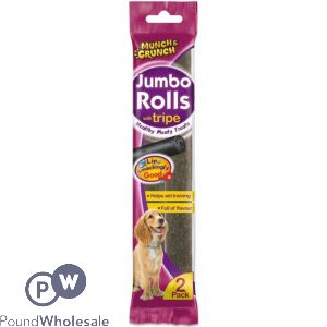 Munch &amp; Crunch Jumbo Rolls With Tripe Dog Treats 2 Pack