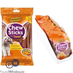 Munch &amp; Crunch Beef Chew Sticks 20 Pack CDU