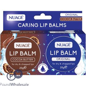 Nuage Original & Cocoa Butter Caring Lip Balms 20g 2 Pack