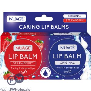 Nuage Original & Strawberry Caring Lip Balms 20g 2 Pack