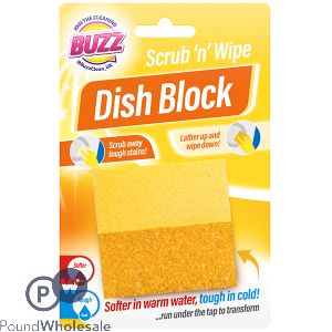 Buzz Yellow Scrub 'N' Wipe Dish Block