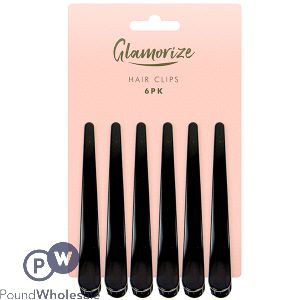 Glamorize Black Hair Clips 6 Pack