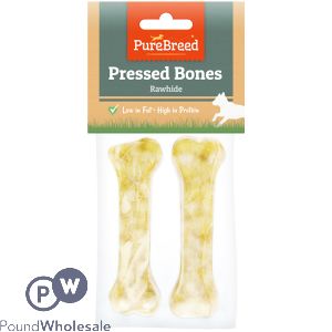 Pure Breed Rawhide Pressed Dog Bones 2 Pack