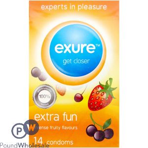 Exure Extra Fun Fruity Flavoured Condoms 14 Pack