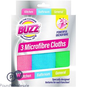 Buzz Microfibre Cloths 3 Pack