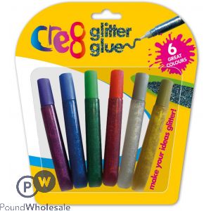 Cre8 Glitter Glue Assorted Colours 6 Pack
