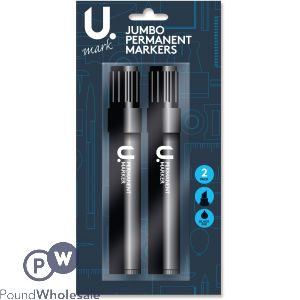 2pk Jumbo Black Permanent Markers 