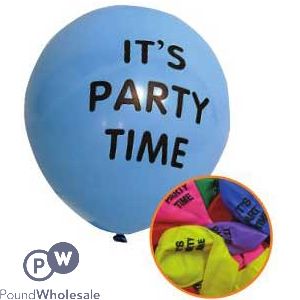 "it's Party Time" Balloons 12 Pack