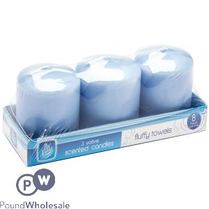 Pan Aroma Fluffy Towels Votive Scented Candles 3 Pack