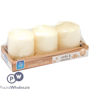 Pan Aroma Vanilla &amp; Coconut Votive Scented Candles 3 Pack